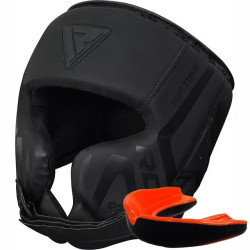 Шолом боксерський з капою RDX T15 Noir Cheek Protector розмір XL, чорний