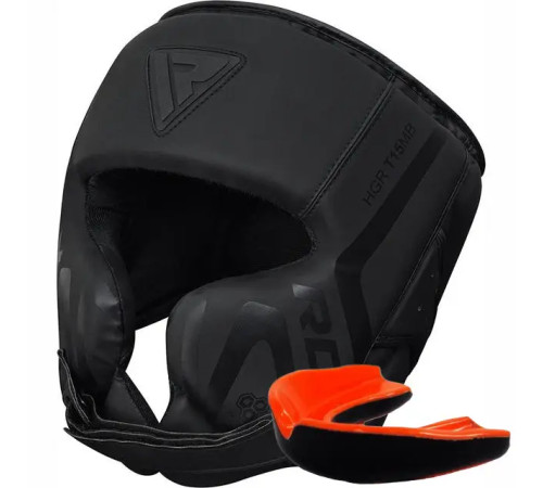 Шолом боксерський з капою RDX T15 Noir Cheek Protector розмір XL, чорний