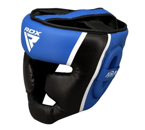 Шолом боксерський з капою RDX AURA PLUS T-17 розмір M, чорно-синій