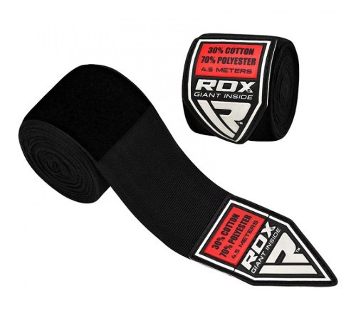 Бинти для боксу RDX Fibra 4.5 м, чорні