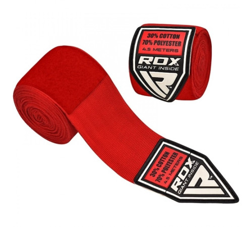 Бинти для боксу RDX Fibra 4.5 м, червоні
