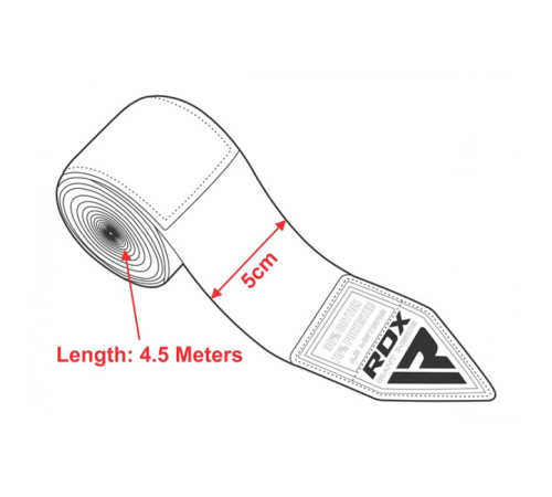 Бинти для боксу RDX Fibra 4.5 м, червоні