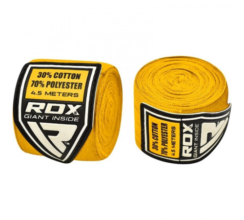 Бинти для боксу RDX Fibra 4.5 м, жовті