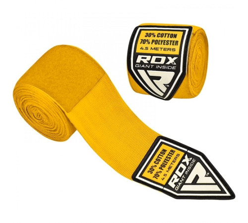 Бинти для боксу RDX Fibra 4.5 м, жовті