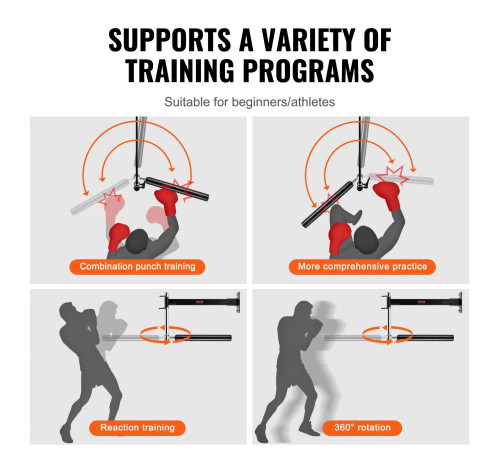 Боксерський гриф настінний VEVOR, чорний