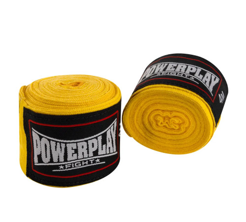 Бинти для боксу PowerPlay 3046 NYLON 4 м, жовті