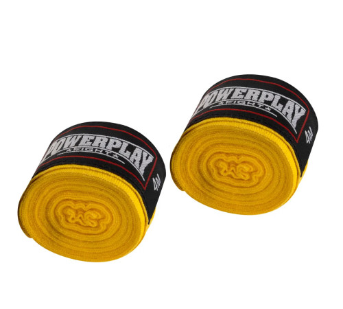 Бинти для боксу PowerPlay 3046 NYLON 4 м, жовті