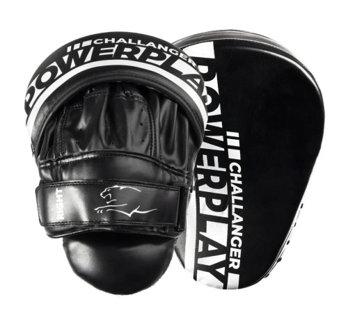 Лапи боксерські PowerPlay 3041 Challanger чорно-білі