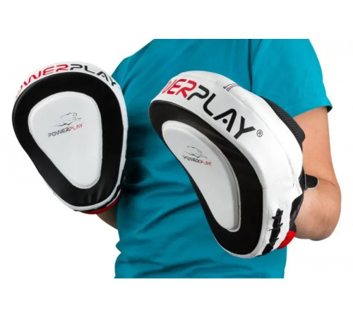 Лапи боксерські PowerPlay 3042 чорно-білі