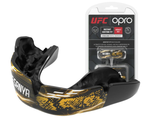 Капа боксерська доросла OPRO UFC Collection Israel Adesanya від 11 років, чорна