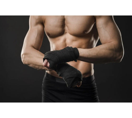 Бинти для боксу PowerPlay 3046 4,5 м, чорні