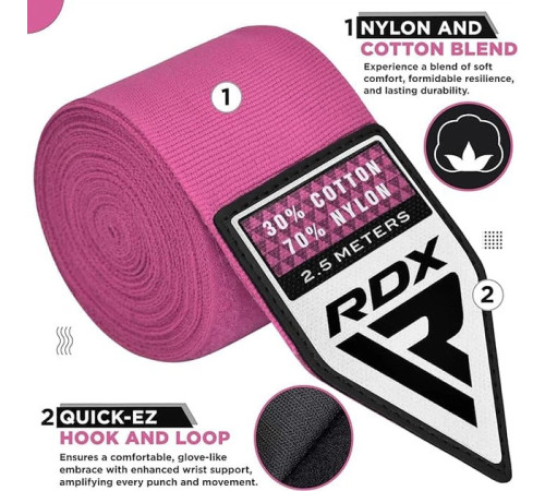 Бинти RDX HAND WRAPS 2,5 м, рожеві