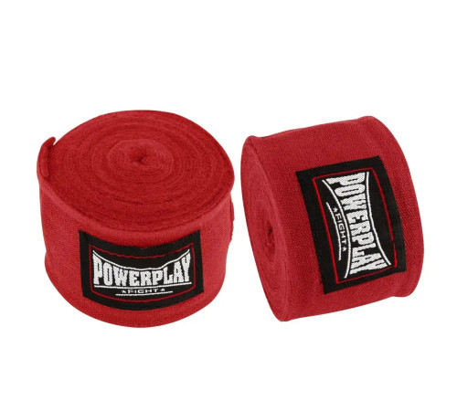 Бинти для боксу PowerPlay 3047 Lycra 4,5 м, червоні