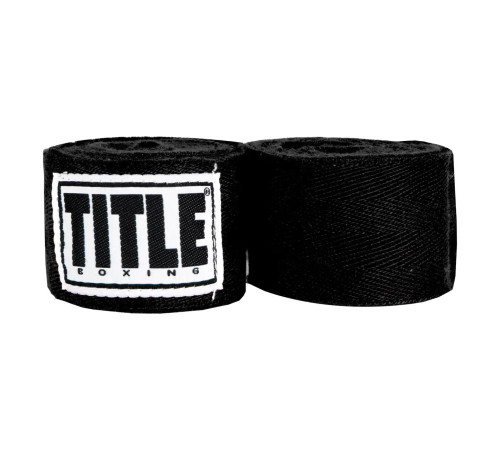 Бинти для боксу TITLE Traditional Weave 180" 4,5 м, чорні