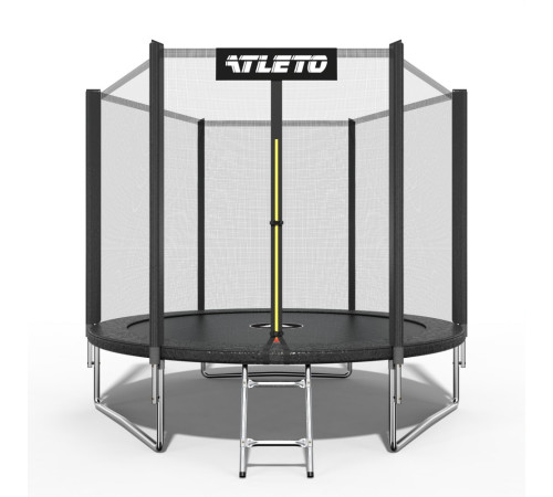 Батут Atleto 42400443 з зовнішньою сіткою 252 см чорний Батут Atleto 42400443 з зовнішньою сіткою 252 см чорний