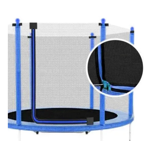 Батут Atleto KRB10 з зовнішньою сіткою 140 см синій