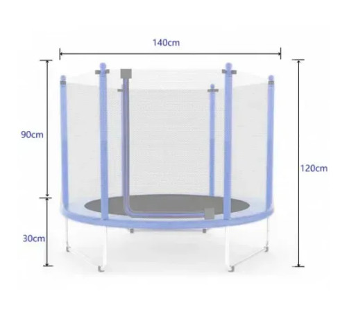 Батут Atleto KRB10 з зовнішньою сіткою 140 см синій
