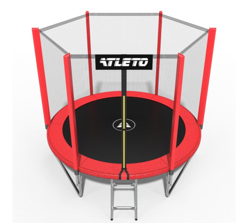 Батут Atleto 42400445 з зовнішньою сіткою 252 см червоний Батут Atleto 42400445 з зовнішньою сіткою 252 см червоний