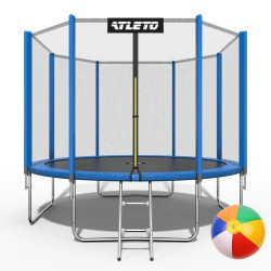Батут Atleto 42400458 з зовнішньою сіткою 374 см синій