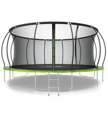 Батут Zipro Jump Pro Premium з внутрішньою сіткою 16 футів 496 см чорно-зелений