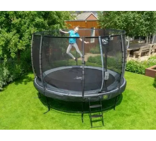 Батут з захисною сіткою EXIT Elegant 427 см, чорний