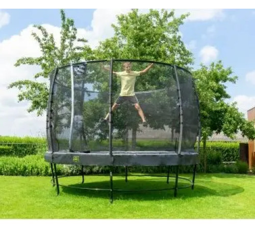 Батут з захисною сіткою EXIT Elegant 427 см, чорний