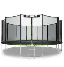 Батут Zipro Jump Pro з зовнішньою сіткою 16 футів 496 см чорно-зелений