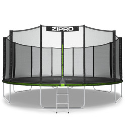 Батут Zipro Jump Pro з зовнішньою сіткою 16 футів 496 см чорно-зелений