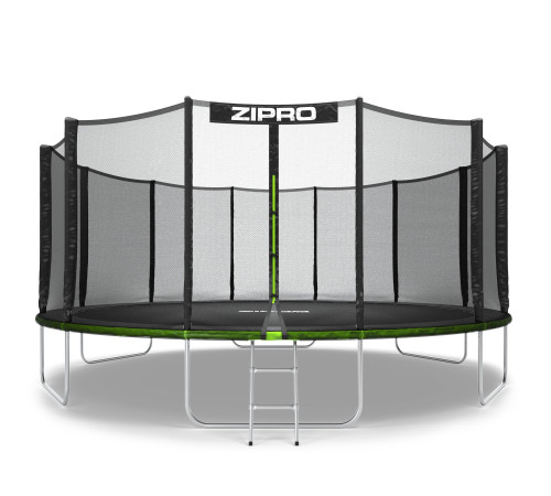 Батут Zipro Jump Pro з зовнішньою сіткою 16 футів 496 см чорно-зелений Батут Zipro Jump Pro з зовнішньою сіткою 16 футів 496 см чорно-зелений