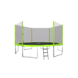 Батут SkyRamiz з зовнішньою сіткою 14 футів 427 см зелений