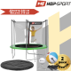 Батут Hop-Sport з зовнішньою сіткою 8 футів 244 см чорно-синій