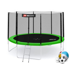Батут Hop-Sport з зовнішньою сіткою 12 футів 366 см зелений