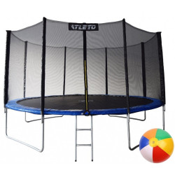 Батут Atleto 21000300 з зовнішньою сіткою 435 см чорно-синій