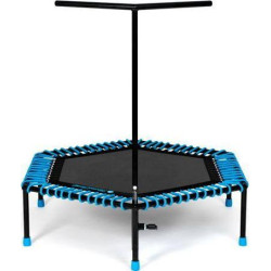 Батут для фітнесу Fit and Jump 3142 з поручнем 4 фути 126 см чорно-синій