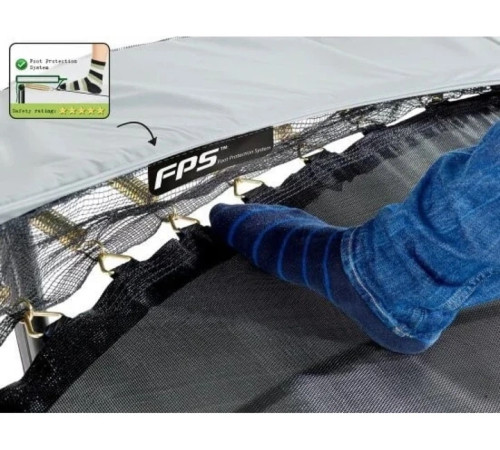 Батут EXIT Elegant Premium з зовнішньою сіткою 244 х 427 см чорний