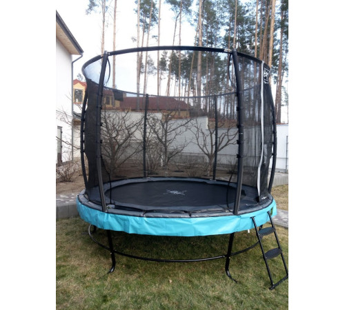 Батут EXIT Elegant Premium Deluxe з зовнішньою сіткою 305 см зелений