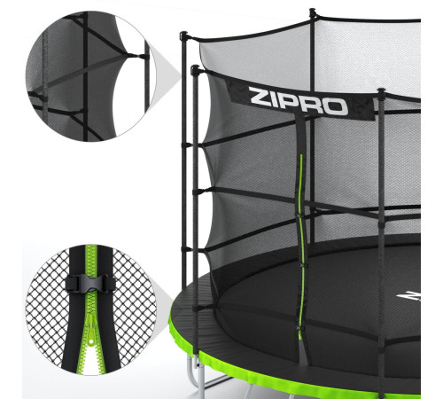 Батут Zipro Jump Pro з внутрішньою сіткою 8 футів 252 см чорно-зелений