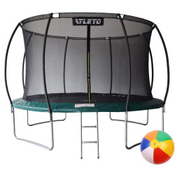 Батут Atleto 21000703 з внутрішньою сіткою 374 см чорно-зелений