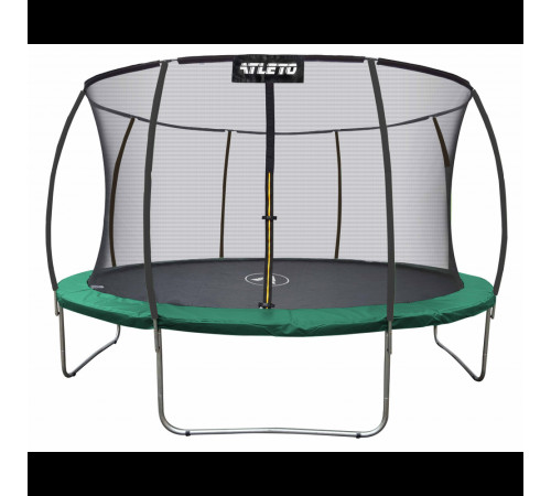 Батут Atleto 21000703 з внутрішньою сіткою 374 см чорно-зелений