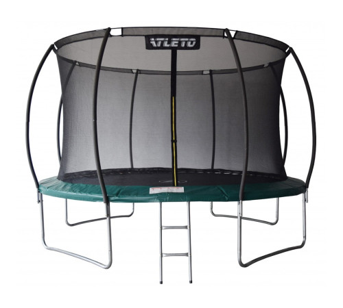 Батут Atleto 21000703 з внутрішньою сіткою 374 см чорно-зелений