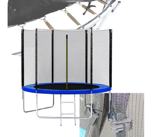 Батут SKY Jump з зовнішньою сіткою 10 футів 312 см чорно-синій Батут SKY Jump з зовнішньою сіткою 10 футів 312 см чорно-синій