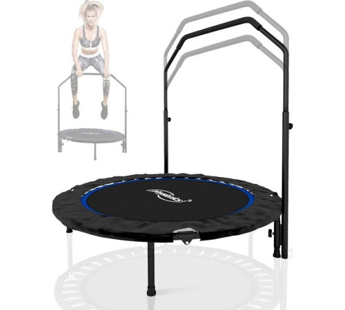 Батут для фітнесу Physionics JG86914 з поручнем 3,5 футів 101 см чорно-синій