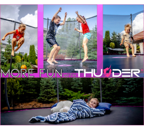 Батут THUNDER INSIDE ULTRA з внутрішньою сіткою 8 футів 244 см чорно-рожевий Батут THUNDER INSIDE ULTRA з внутрішньою сіткою 8 футів 244 см чорно-рожевий