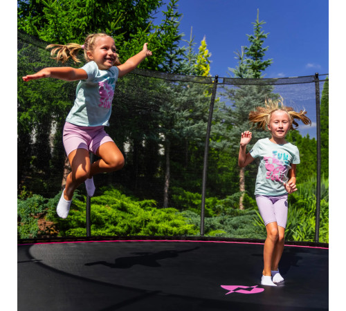 Батут THUNDER INSIDE ULTRA з внутрішньою сіткою 8 футів 244 см чорно-рожевий