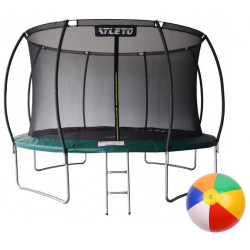 Батут Atleto 21000204  з внутрішньою сіткою 404 см зелений