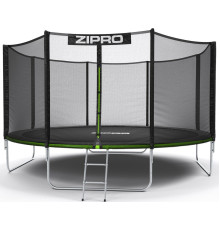 Батут Zipro Jump Pro з зовнішньою сіткою 14 футів 435 см чорно-зелений
