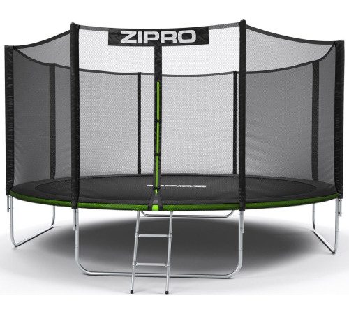 Батут Zipro Jump Pro з зовнішньою сіткою 14 футів 435 см чорно-зелений Батут Zipro Jump Pro з зовнішньою сіткою 14 футів 435 см чорно-зелений