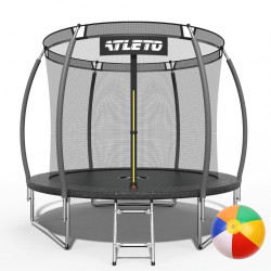 Батут Atleto 42400468 з внутрішньою сіткою 252 см чорний