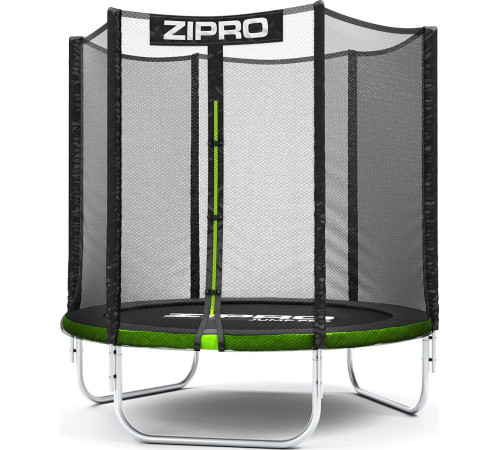 Батут Zipro Jump Pro з зовнішньою сіткою 6 футів 183 см чорно-зелений