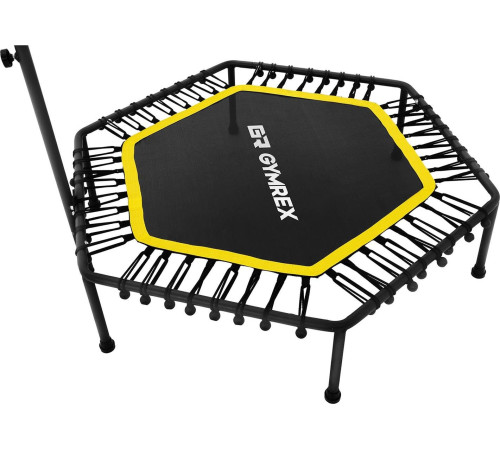 Батут для фітнесу Gymrex GR-HT110R з поручнем 4 фути 124 см чорно-жовтий